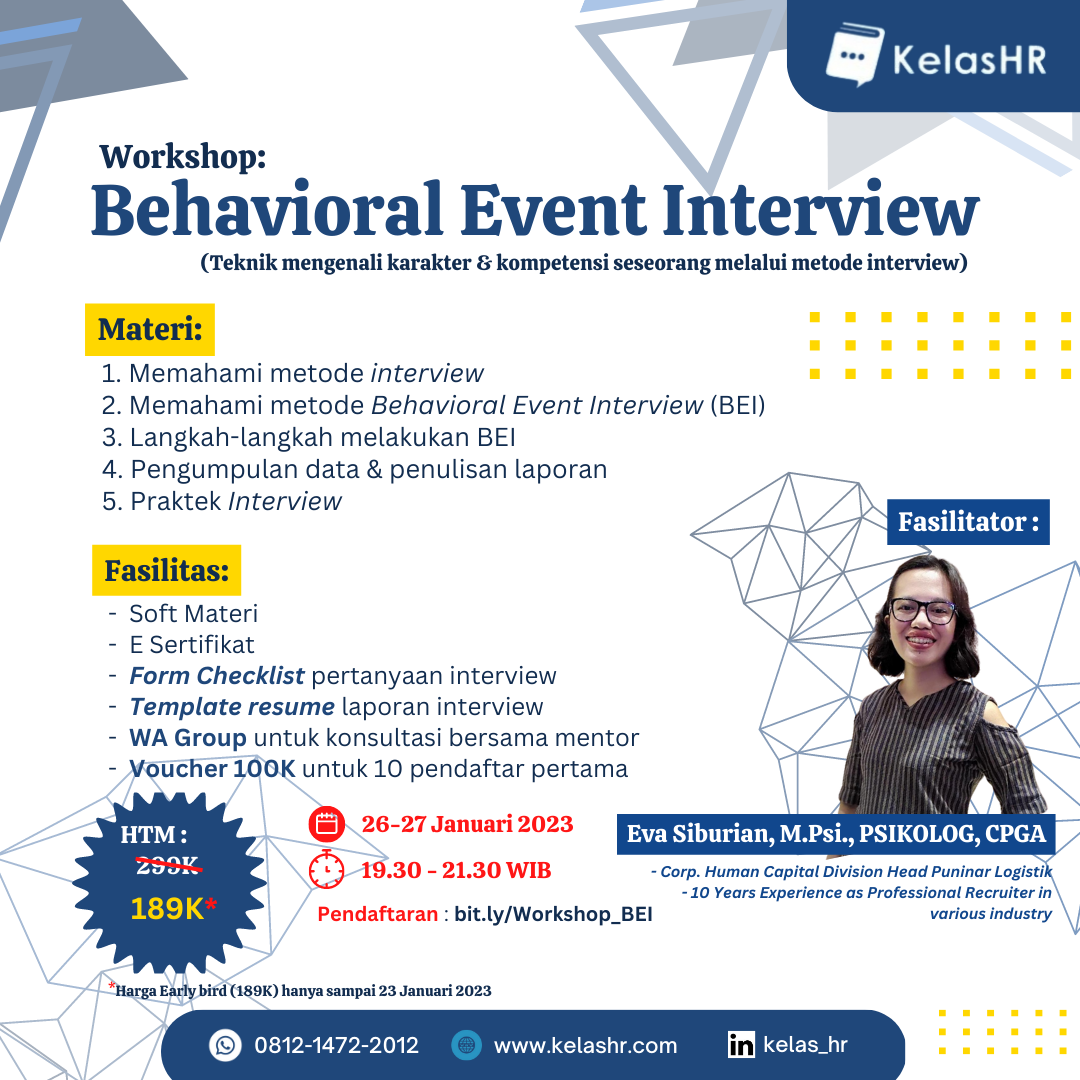 Behavioral Event Interview BEI Kelas HR