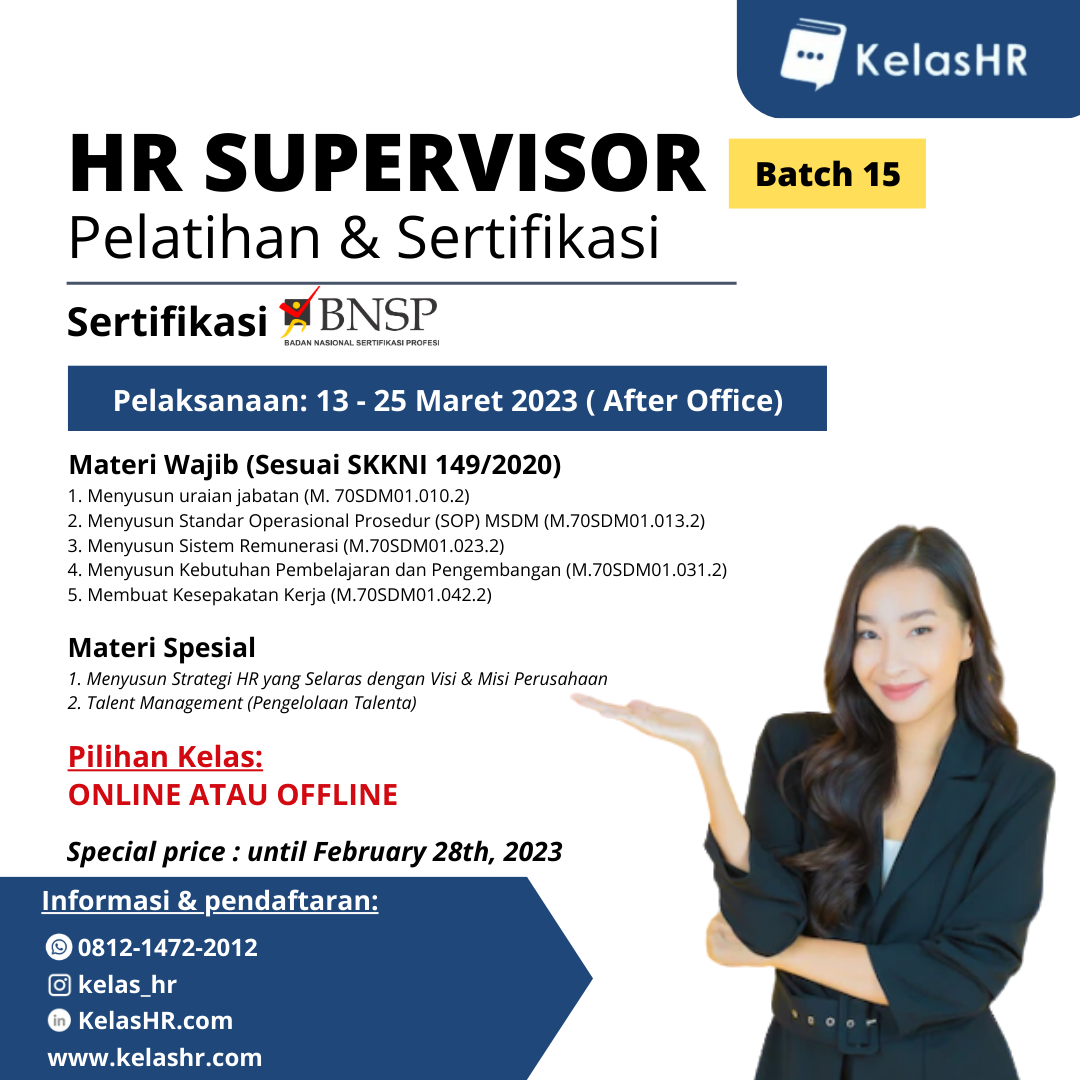 Pelatihan Sertifikasi Hr Supervisor Bnsp Batch Kelas Hr