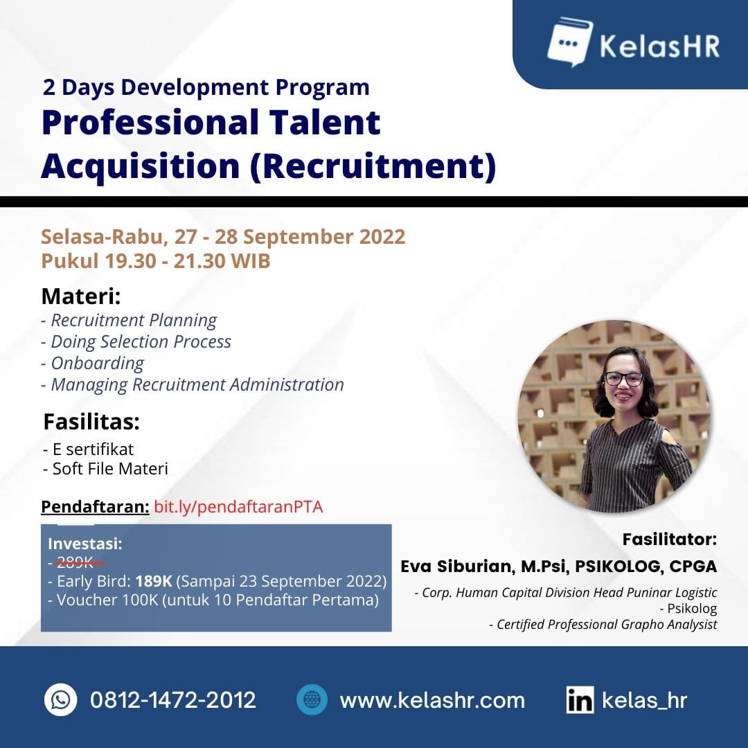 Professional Talent Acquisition (Recruitment) - KelasHR