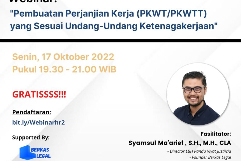 Free Webinar: “Pembuatan Perjanjian Kerja…