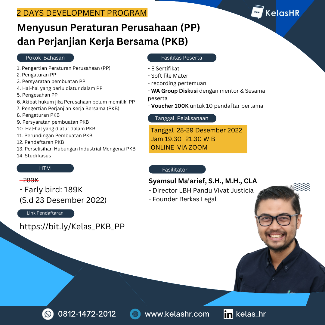 Peraturan Perusahaan (PP) & Perjanjian Kerja Bersama (PKB) - Kelas HR