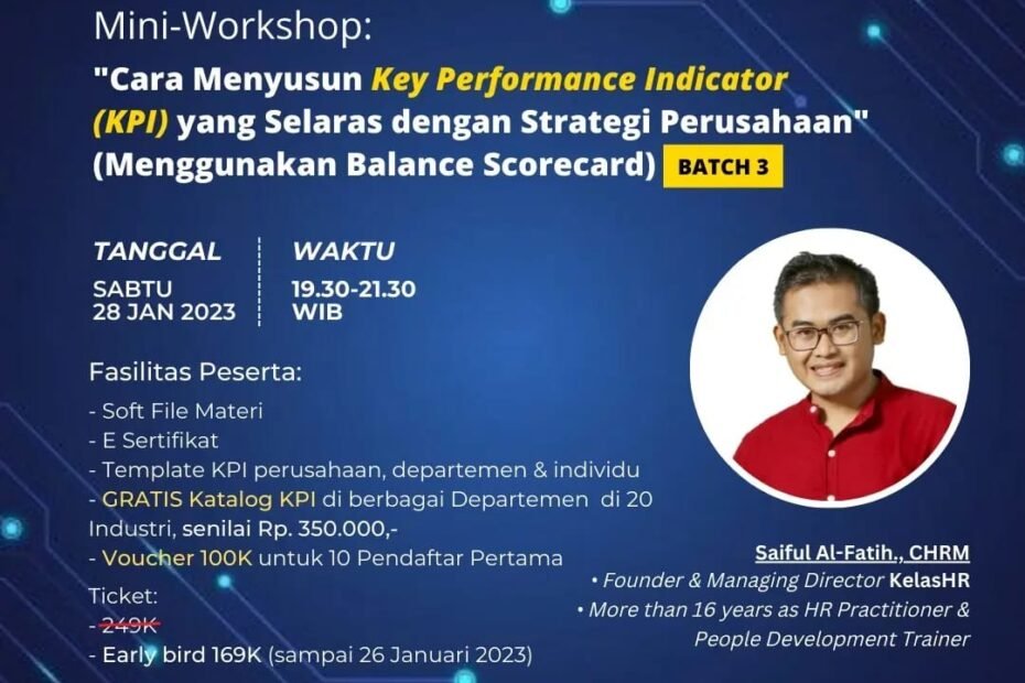 Mini-Workshop : Cara Menyusun Key Performance Indicator yang selaras dengan Strategi Perusahaan (Batch 3)