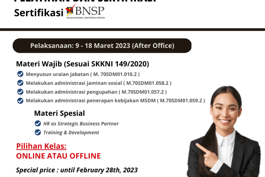 Pelatihan & Sertifikasi HR Staff BNSP (Batch 14)