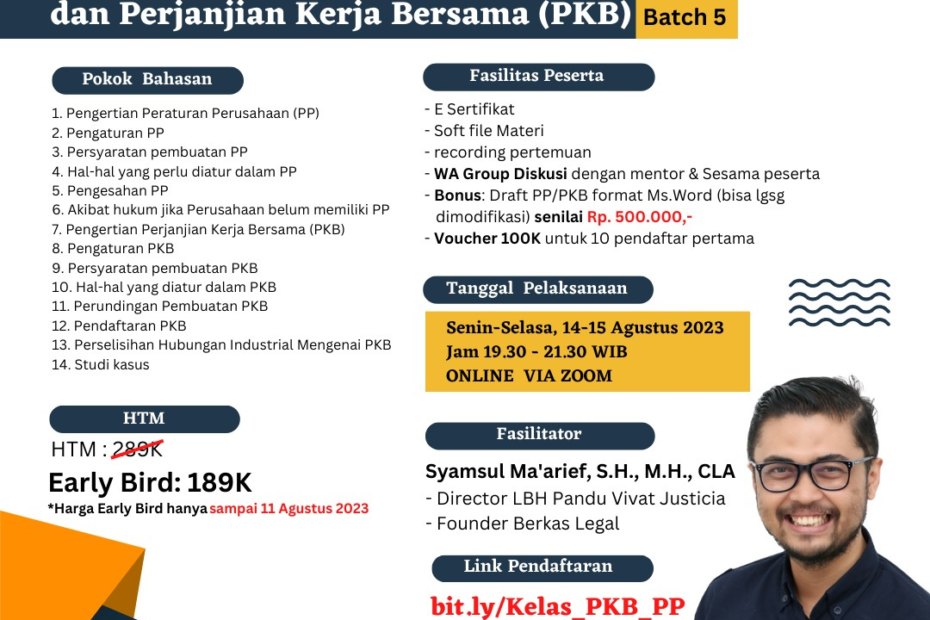 Menyusun Peraturan Perusahaan & Perjanjian Kerja Bersama Batch 5